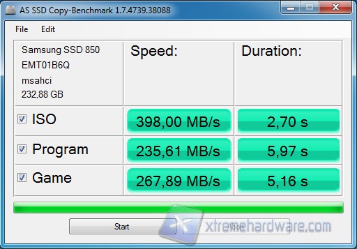 AS SSD Copy Benchmark 250GB